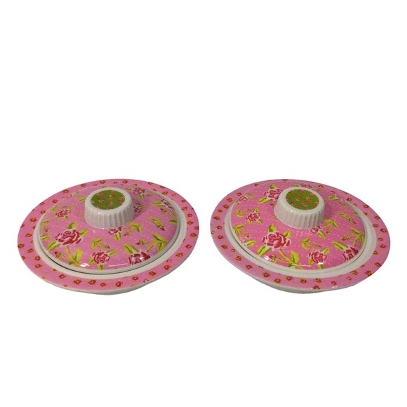 Sugarbooger Melamine Child’s Bowl And Suction Lid Tea Party 2 Bowls 2 Lids - Picture 1 of 8